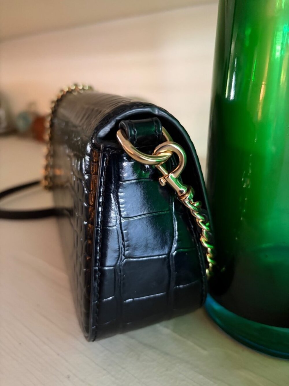 Tory Burch Britten Black Embossed Leather Convertible Crossbody/ Clutch Bag - Picture 6 of 16